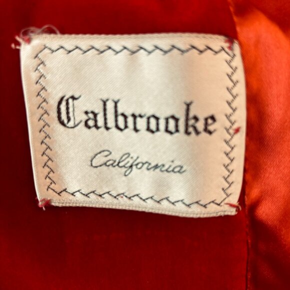 Womens vintage red velvet coat SZ L - long open coat with ¾ sleeves Fully lined - Picture 8 of 8